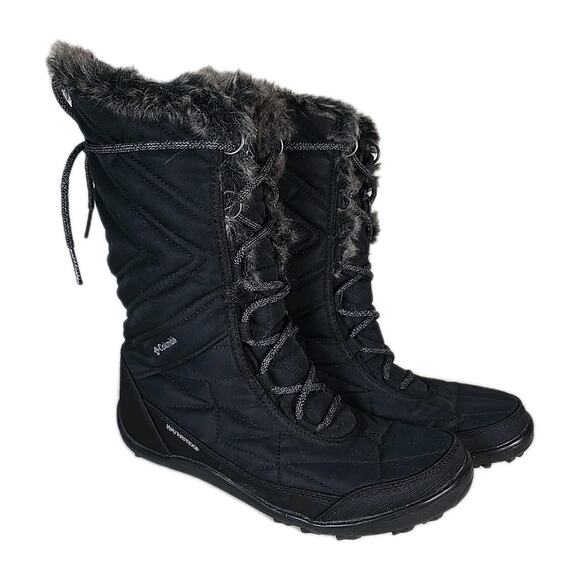 Columbia Womens Minx Mid III Snow Boot 8.5 Black Lace Up Waterproof BL5964-010 - Picture 1 of 10
